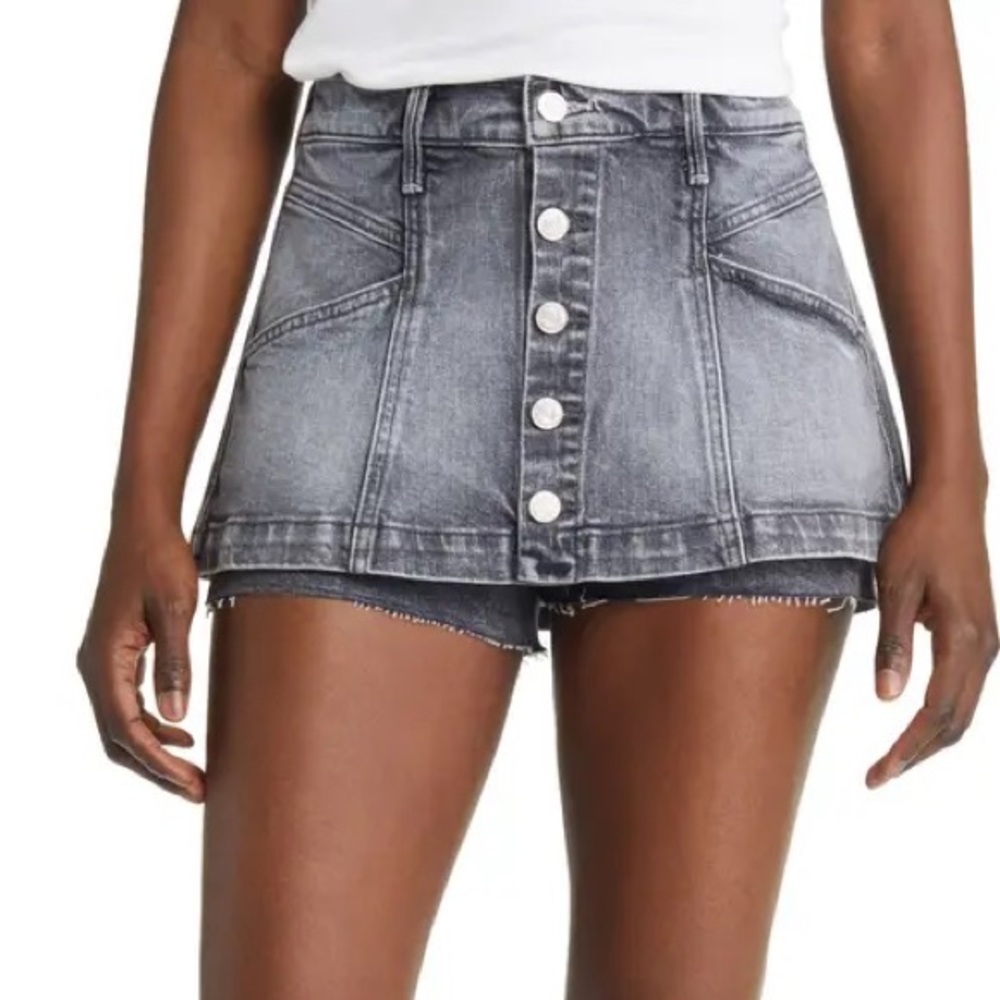 NWT $258 MOTHER The Breaker Denim Mini Skort - Size 27
